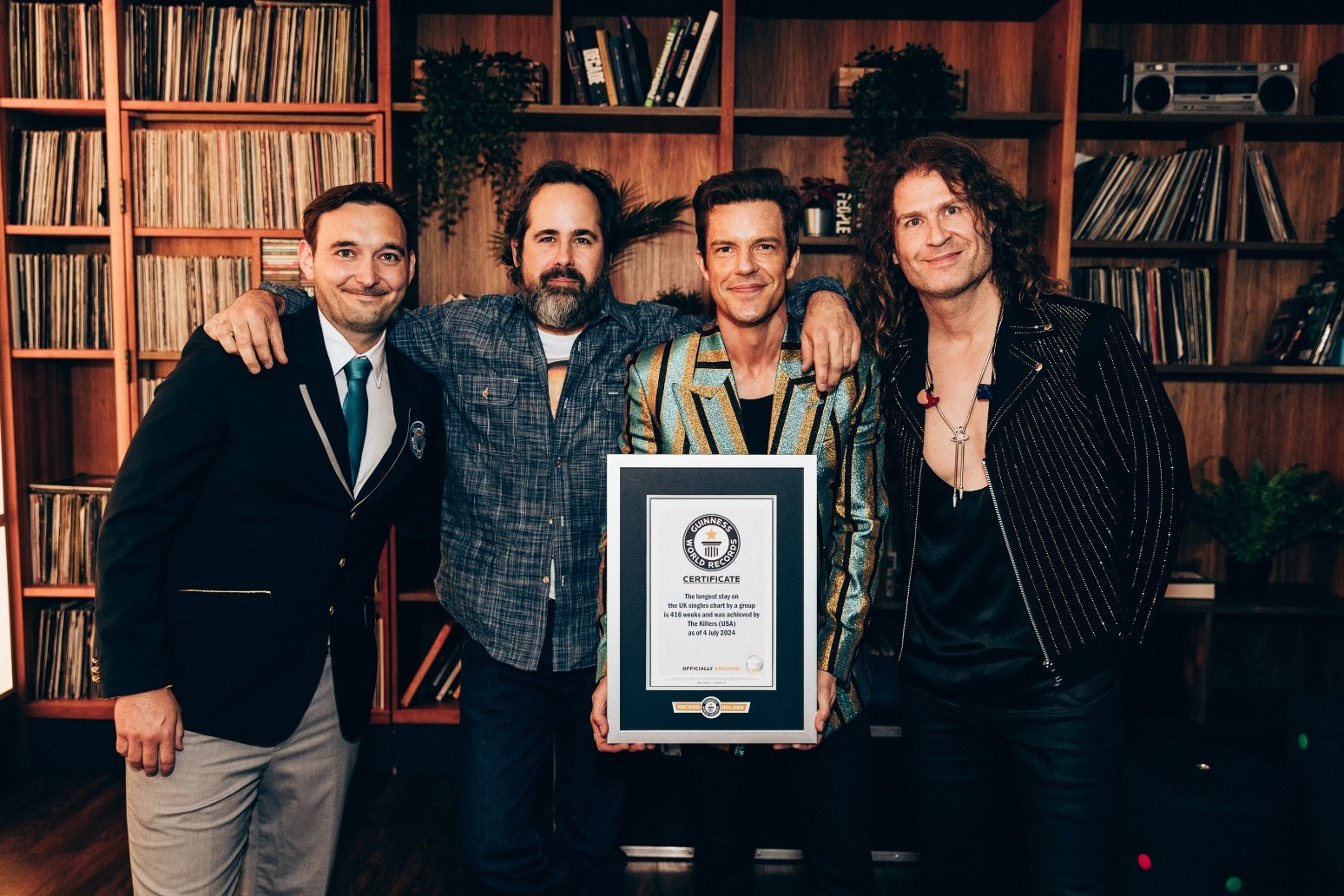 The Killers presented with two Guinness World Records titles for Mr Brightside 